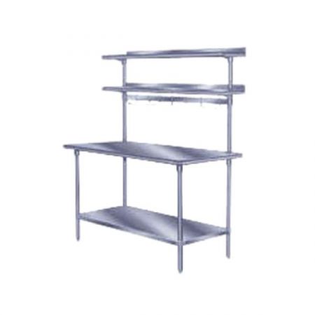 Advance Tabco PT-10R-84 Overshelf, table mounted, single, 84"W x 10"D, stainless steel, uprights of shelf, rear