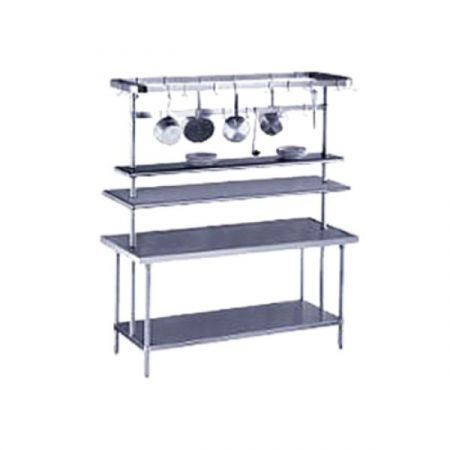 Advance Tabco PT-10-60 Overshelf, table mounted, single, 60"W x 10"D, stainless steel, uprights of shelf