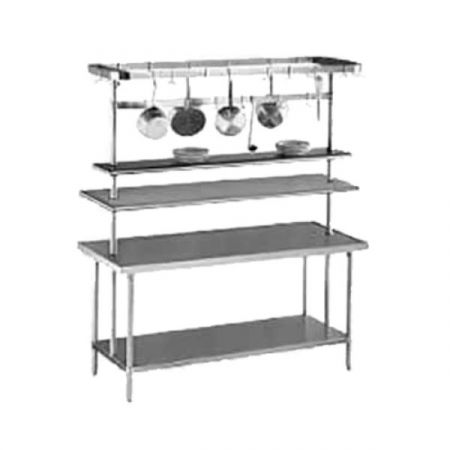 Advance Tabco SCT-144 Pot Rack, table mounted, circular design, 144"W, stainless steel, includes: (18) plated pot