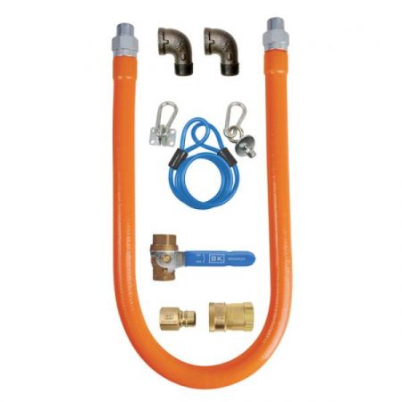 BK Resources BKG-GHC-7548-SCK3 Gas Hose Connection Kit # 3, includes 48" long x 3/4" I.D. stainless steel hose with