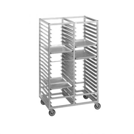 Channel 420A Cafeteria Tray Rack, Double Section, Standard Series, 41"W x 26"D x 70"H, Aluminum