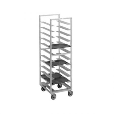 Channel T447A3 Cafeteria Tray Rack, Single Section, Trapezoidal Series, 23"W x 30"D x 36"H, Aluminum