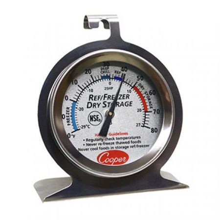 Cooper-Atkins 25HP-01-1 Refrigerator/Freezer/Dry Storage Thermometer, colored 2" (5cm) dia. dial zoned with specific