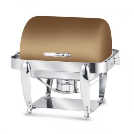 Eastern Tabletop 3117RZ Park Avenue Collection Chafer, 4 qt., rectangular, rolltop cover stops at any angle, 180° full