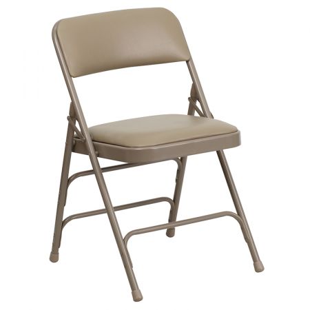 Flash HA-MC309AV-BGE-GG Hercules Series Folding Chair, 300 Lb. Weight Capacity, Vinyl Upholstered Seat And Back, 1" - Call for bulk discounts.