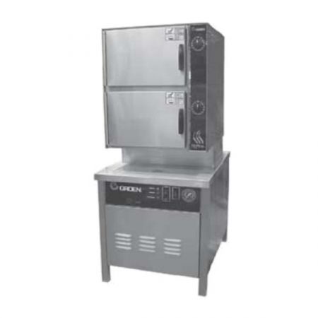 Groen HY-10SM HyPlus™ Pressureless Steamer, direct steam, (2) compartments on 24" cabinet base, (5)