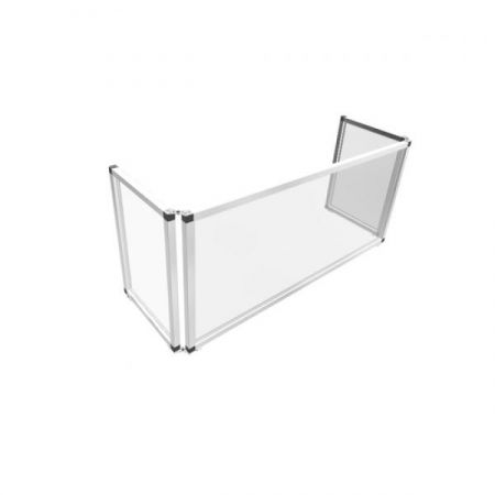 Spring USA MSG6019 Sneeze Guard, 60"W x 25"D x 19-1/2"H, 3-sided, folds flat, hinged arms, 1/4"