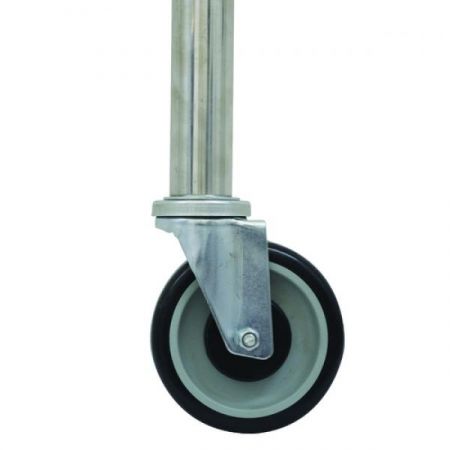 Advance Tabco TA-25S-6 Casters, 5" diameter, set of 6 (2 with brakes) with stainless steel legs for standard working