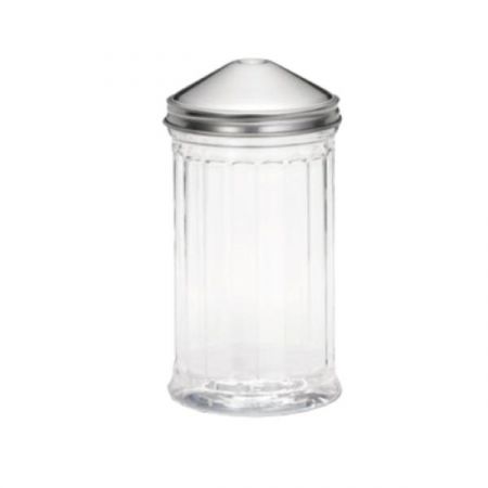 Tablecraft P55S Pourer, 12 oz., dishwasher safe, polycarbonate, clear, stainless steel center pour top (must be