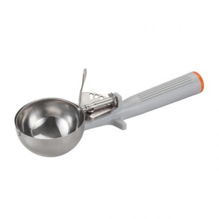 Winco ICOP-8 Deluxe Disher, 4 oz., size 8, 2-7/8" dia., round, one piece handle reinforced with stainless
