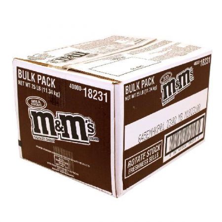 M&ms Milk Chocolate Candies Bulk 25 Pound Each - 1 Per Case