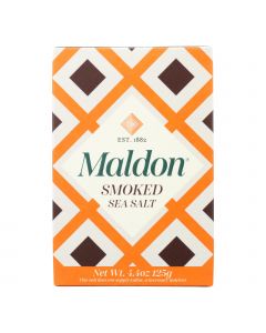 Maldon Flakes - Smoked Sea Salt - Case of 6 - 4.4 Ounce.