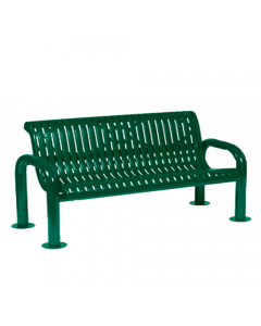 Wabash Valley CN420R Wabash Contemporary Series Bench, 6'L, with back, rib pattern back & seat, with arms