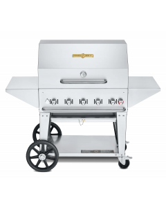 Crown Verity CV-MCB-36PRO Professional Series, Mobile Outdoor Charbroiler, 36" Grill Package, Includes Roll Dome, LP gas, 34" x 21"