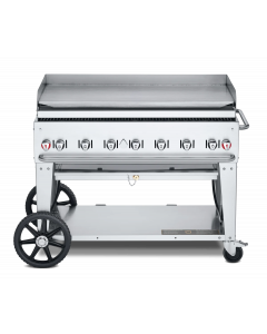 Crown Verity CV-MG-48NG Mobile Outdoor Griddle, Natural gas, 6 burners, 56"L x 28"W, stainless steel construction
