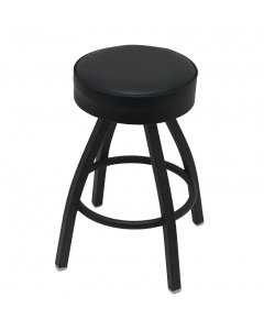 Oak Street SL1132-BLK Swivel Bar Stool, COUNTER HEIGHT 25.5" to top of SEAT, backless, upholstered button top seat, import flat swivel, new